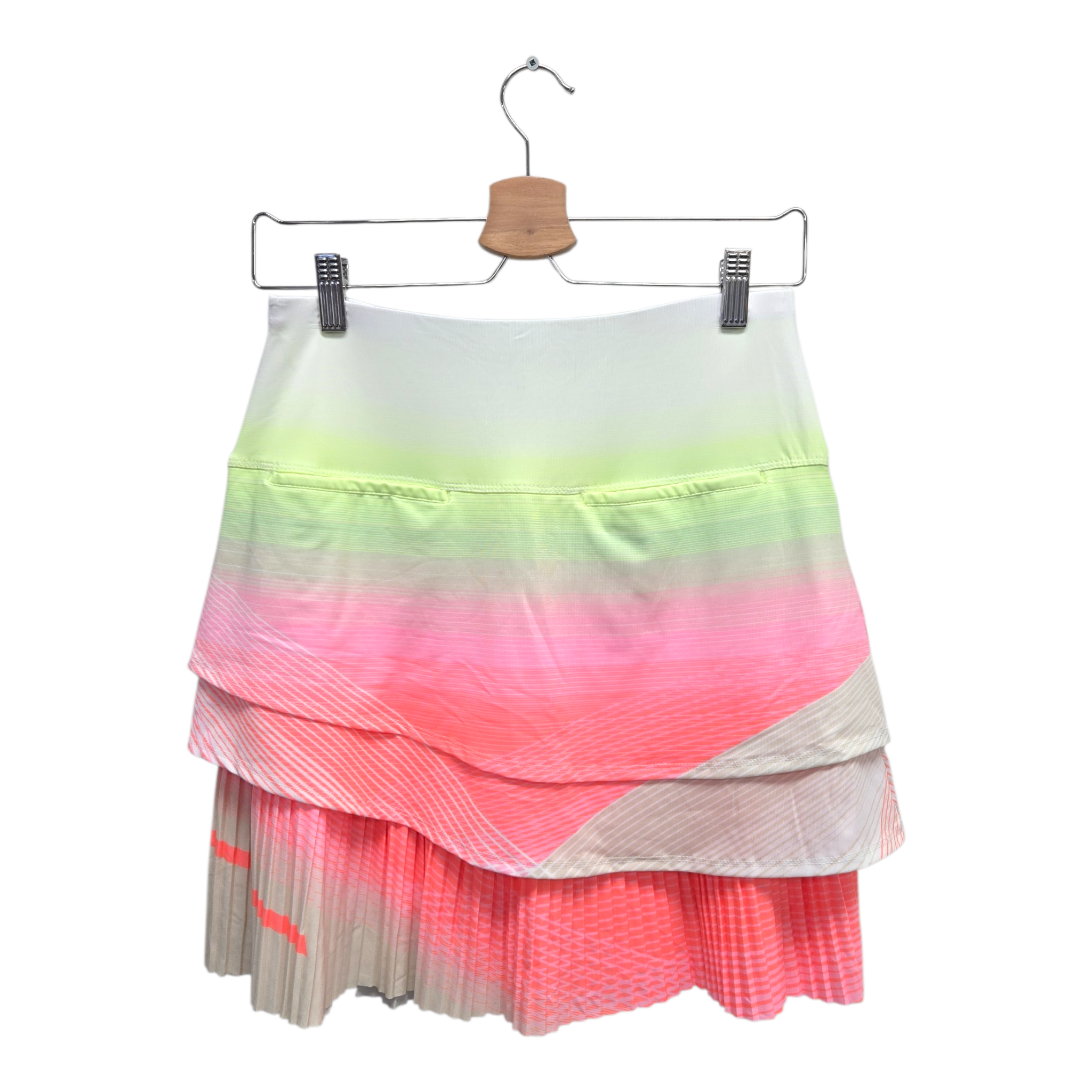 Lucky In Love Women’s Sunset Spin Pleated Golf Skort Small Multicolor NWT