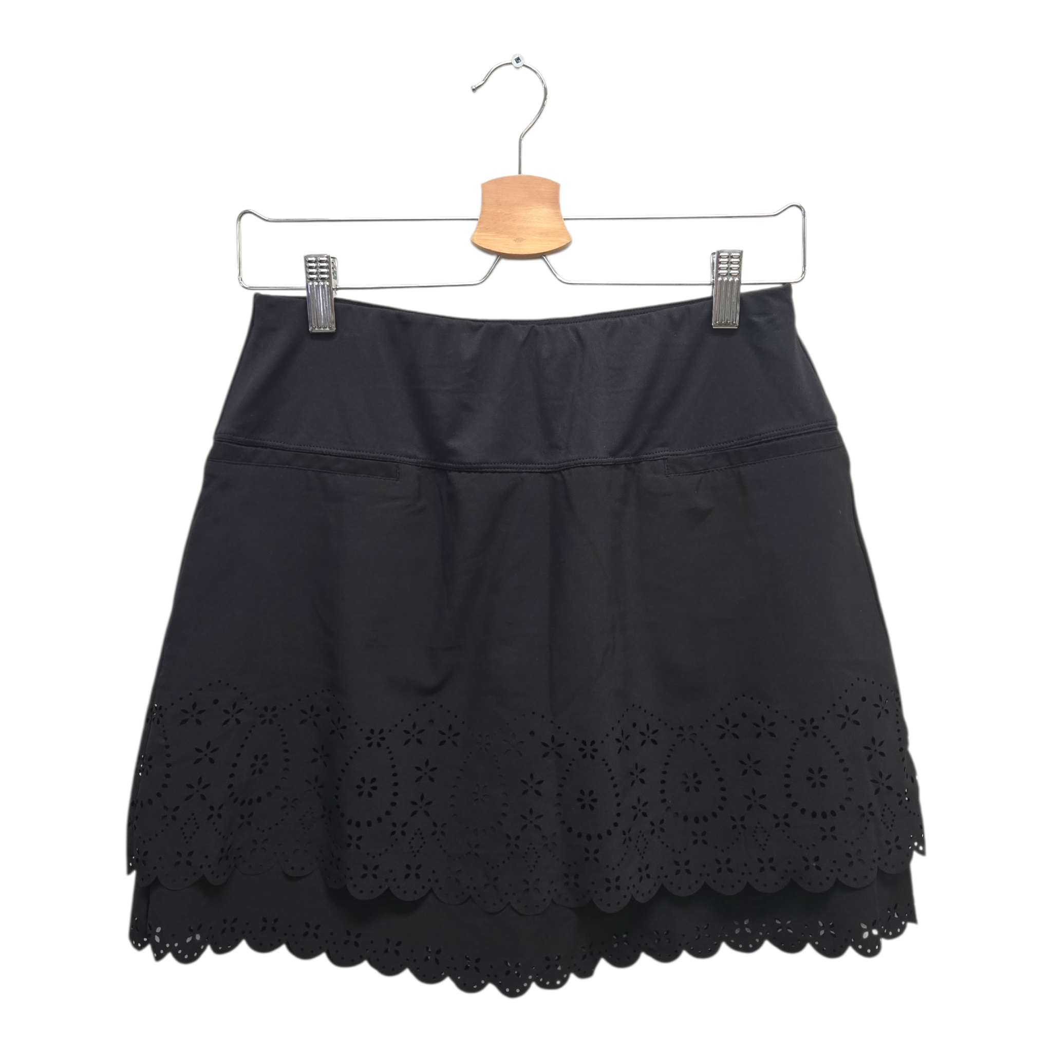 Lucky In Love Women’s Laser Bloom Tier Golf Skort Small Black NWT