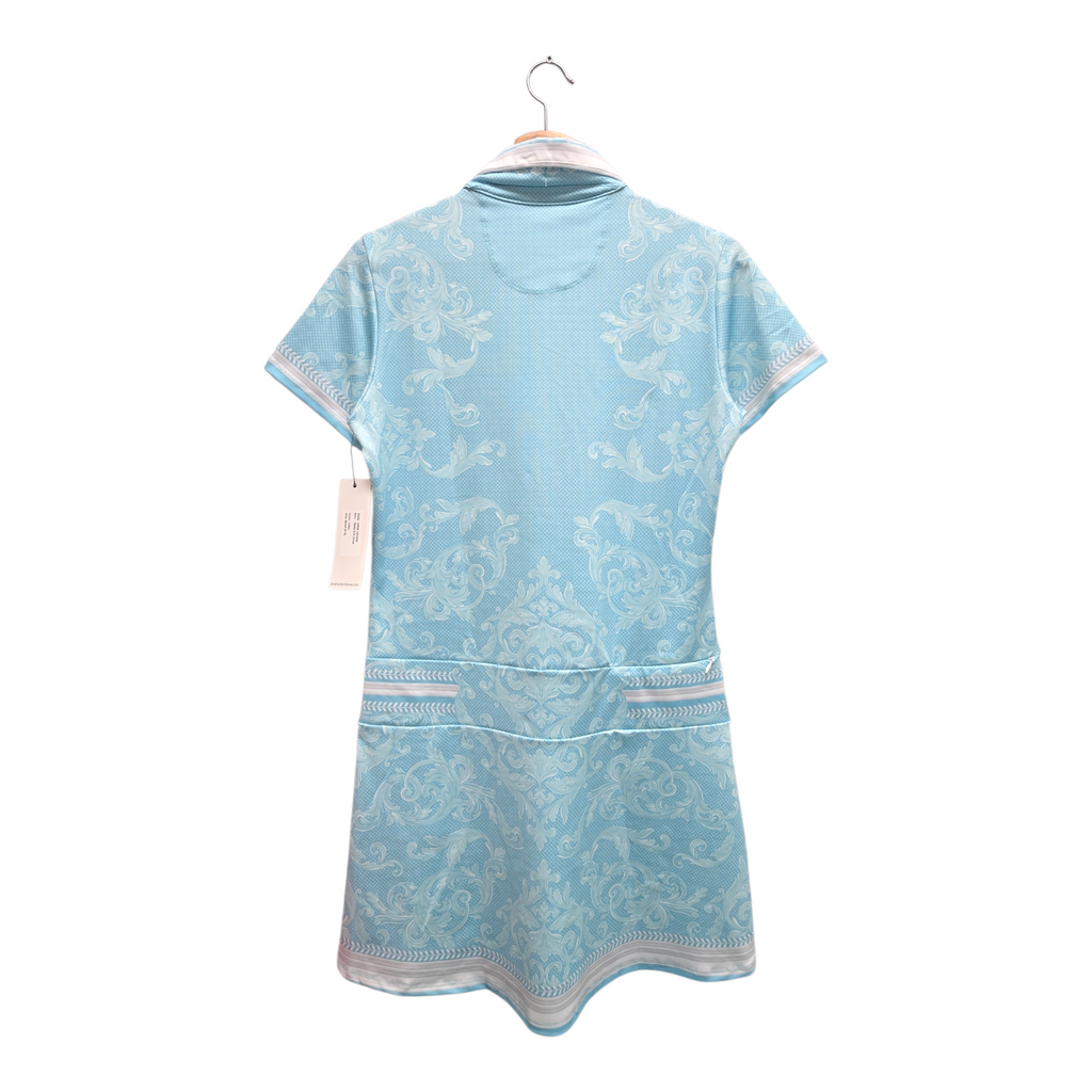 Lucky In Love Women’s Moda Floral Golf Dress Small Blue NWT