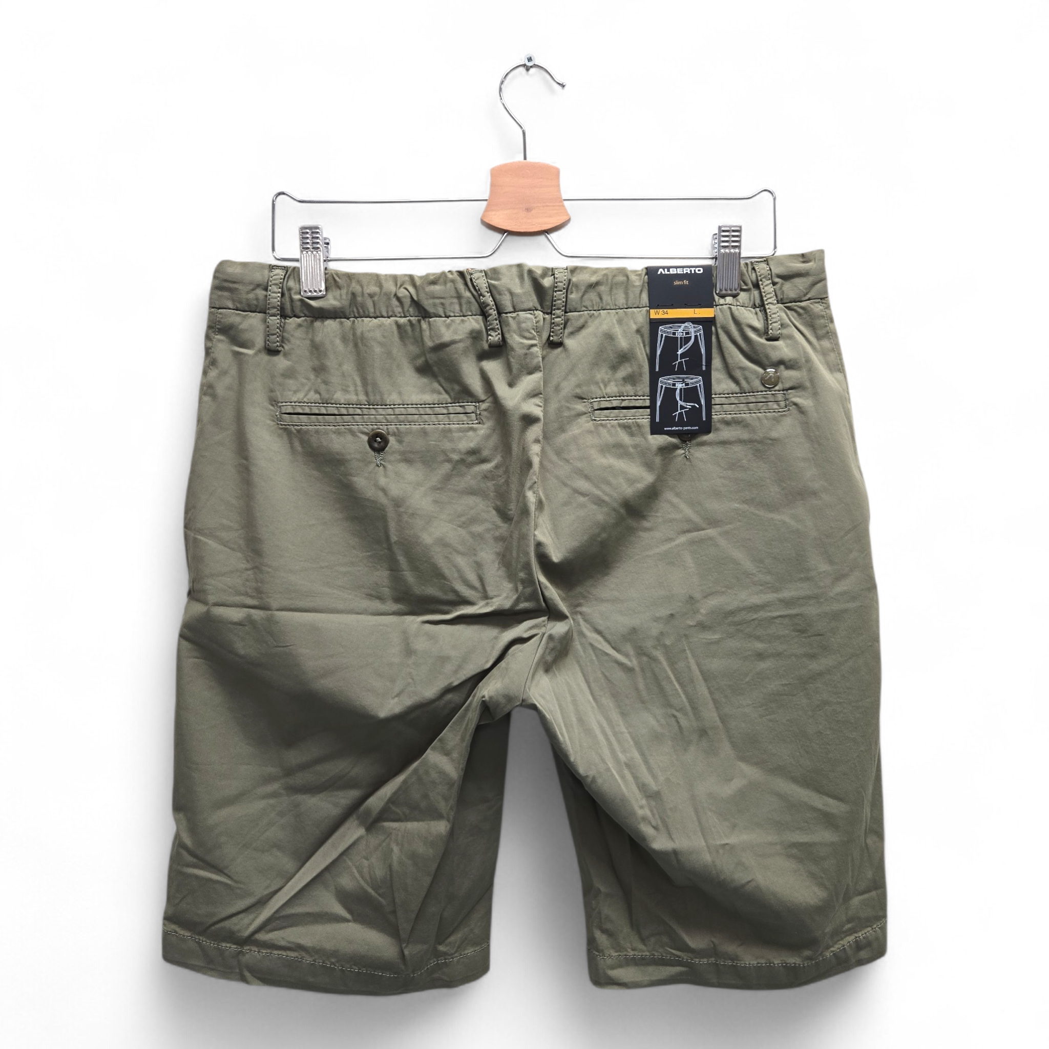 Alberto Men's Jump-K Slim Fit Solid Golf Shorts Size 34 Green NWT