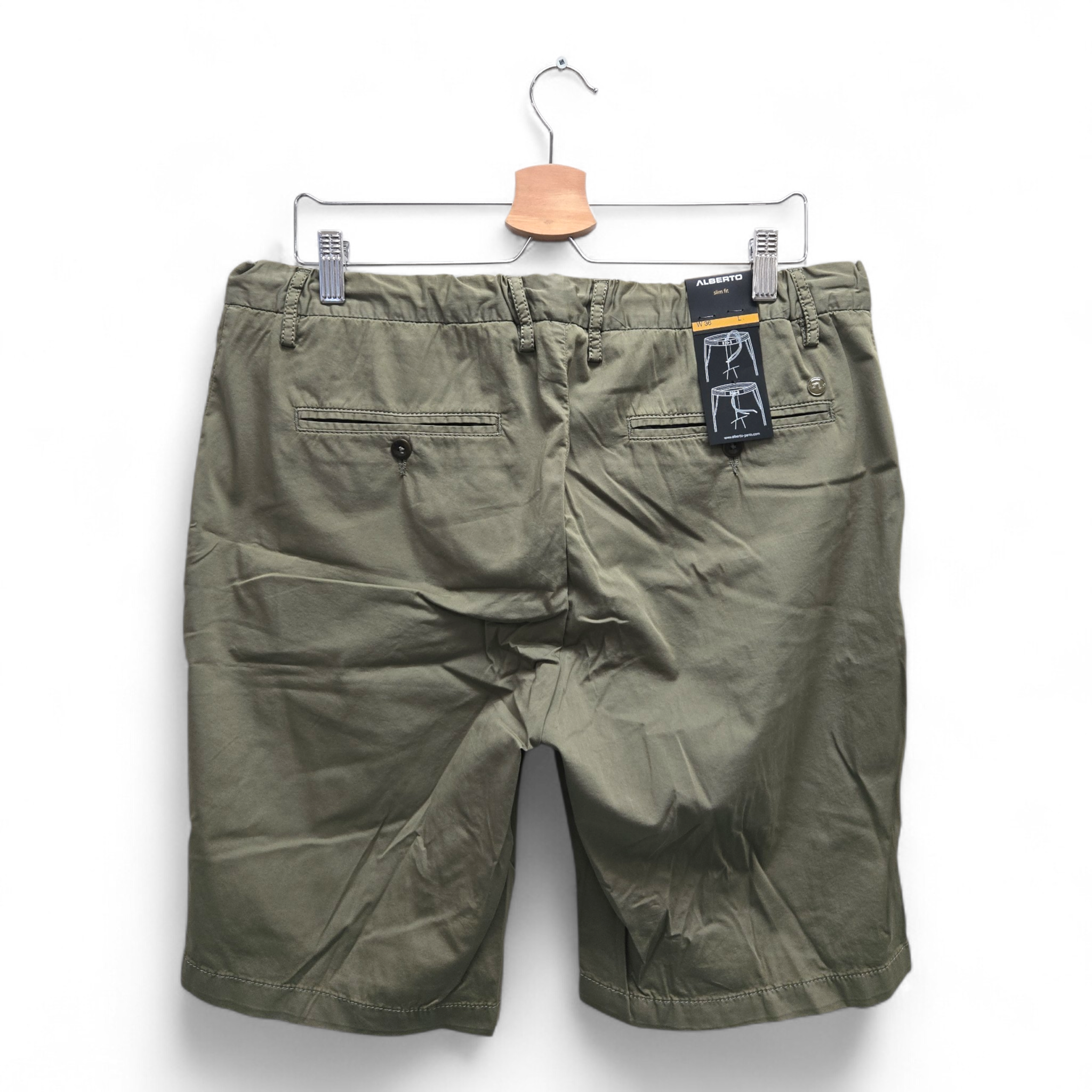 Alberto Men's Jump-K Slim Fit Solid Golf Shorts Size 36 Green NWT