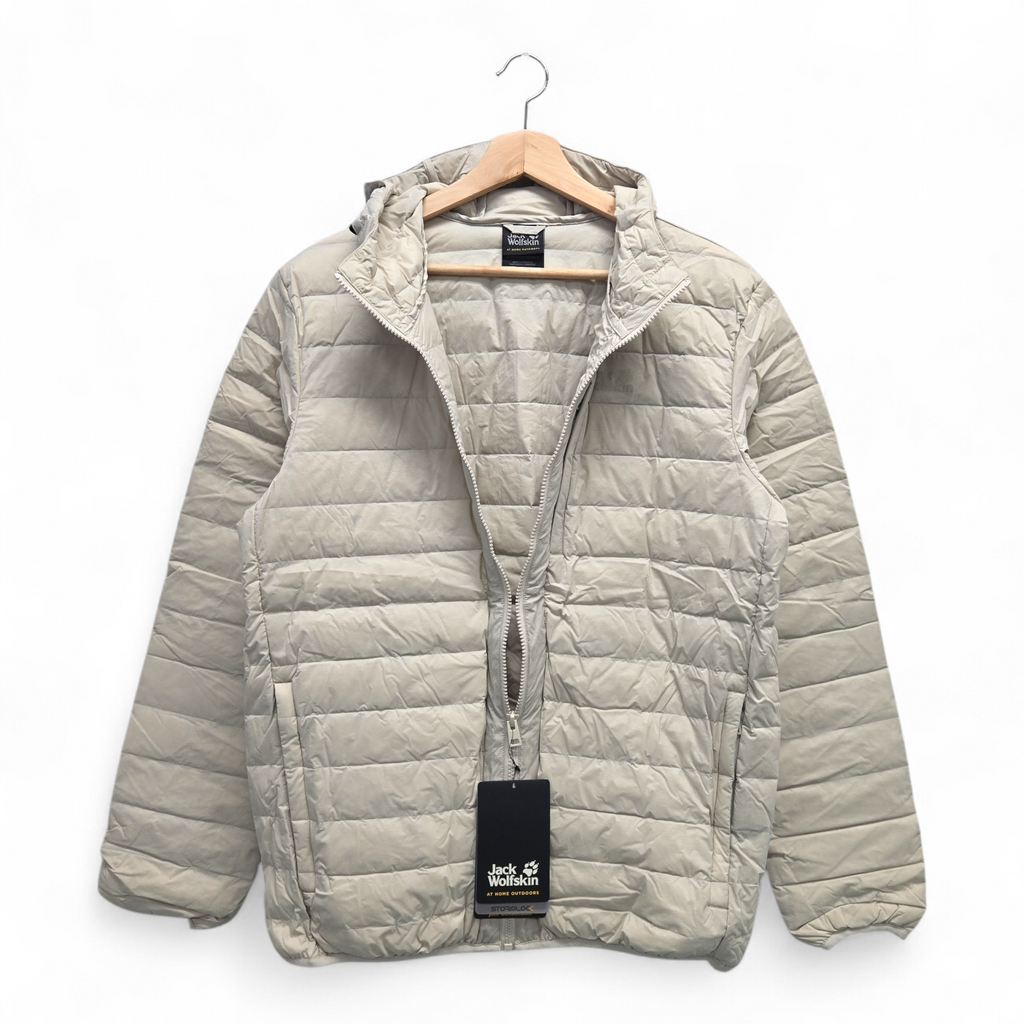 Jack Wolfskin Men’s Glowing Mountarin Down Jacket Medium Cream NWT