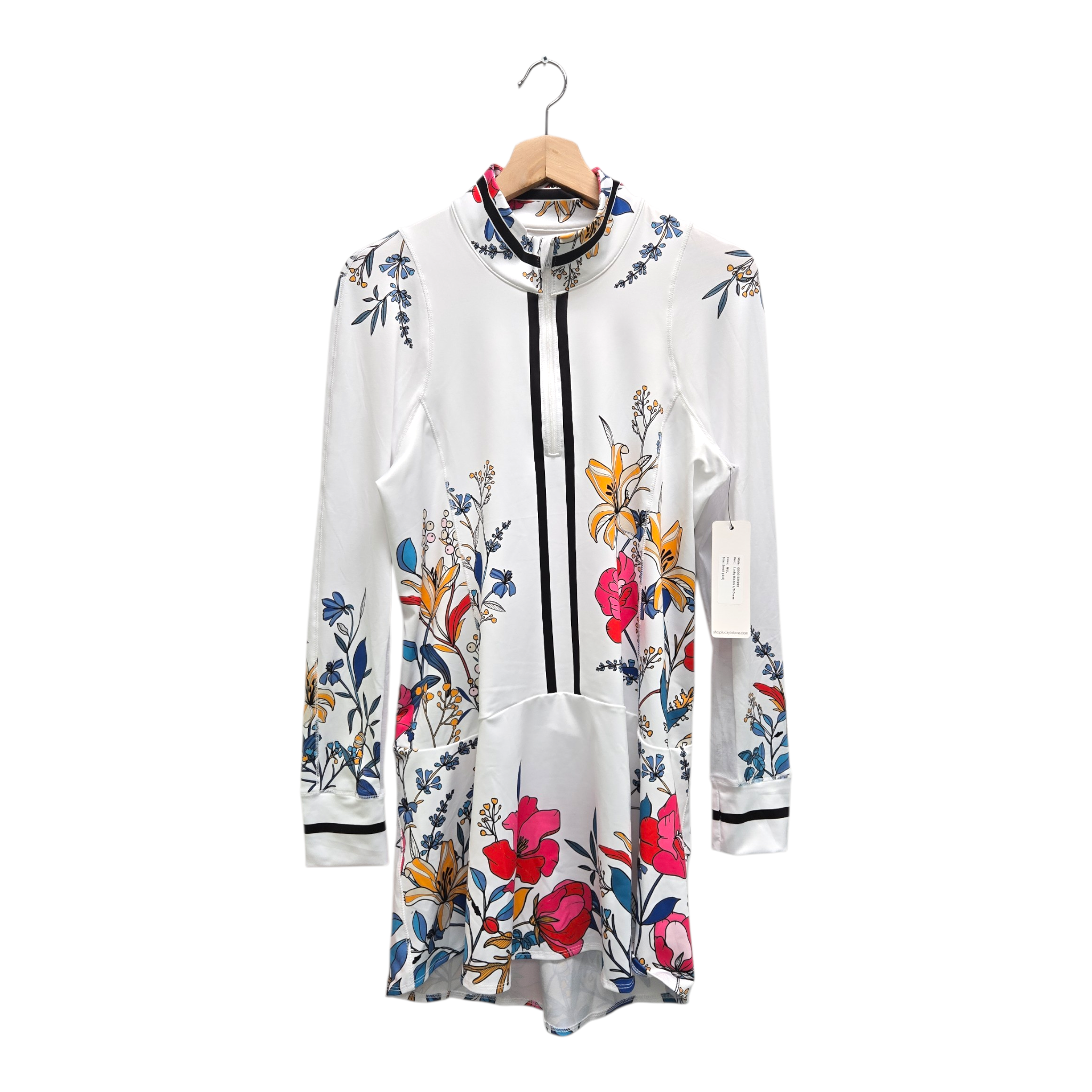 Lucky In Love Women’s Lucky Bloom Long Sleeve Golf Dress Small Multicolor NWT