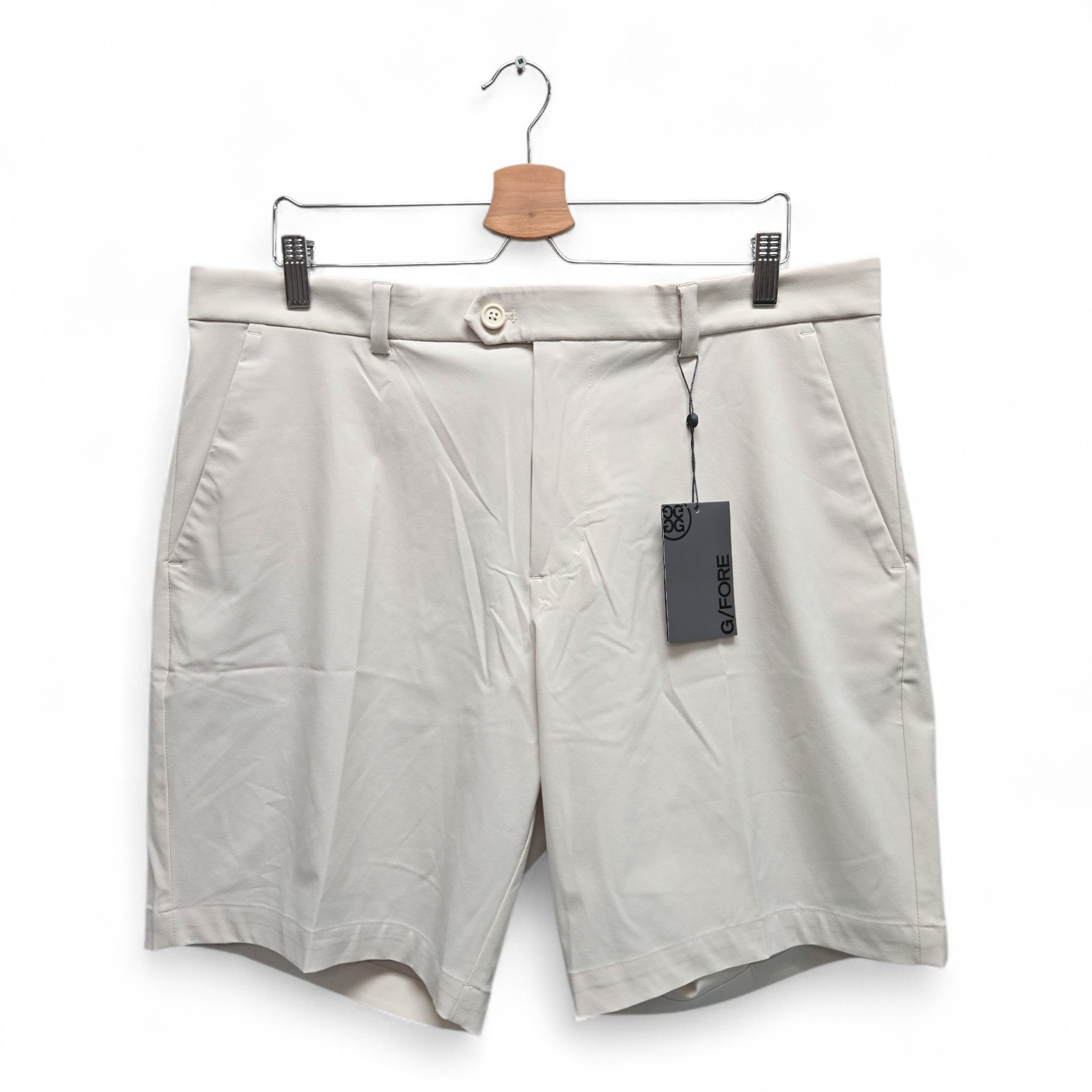 G/Fore Men's Maverick 4-Way Stretch Solid Golf Shorts Size 36 Beige NWT