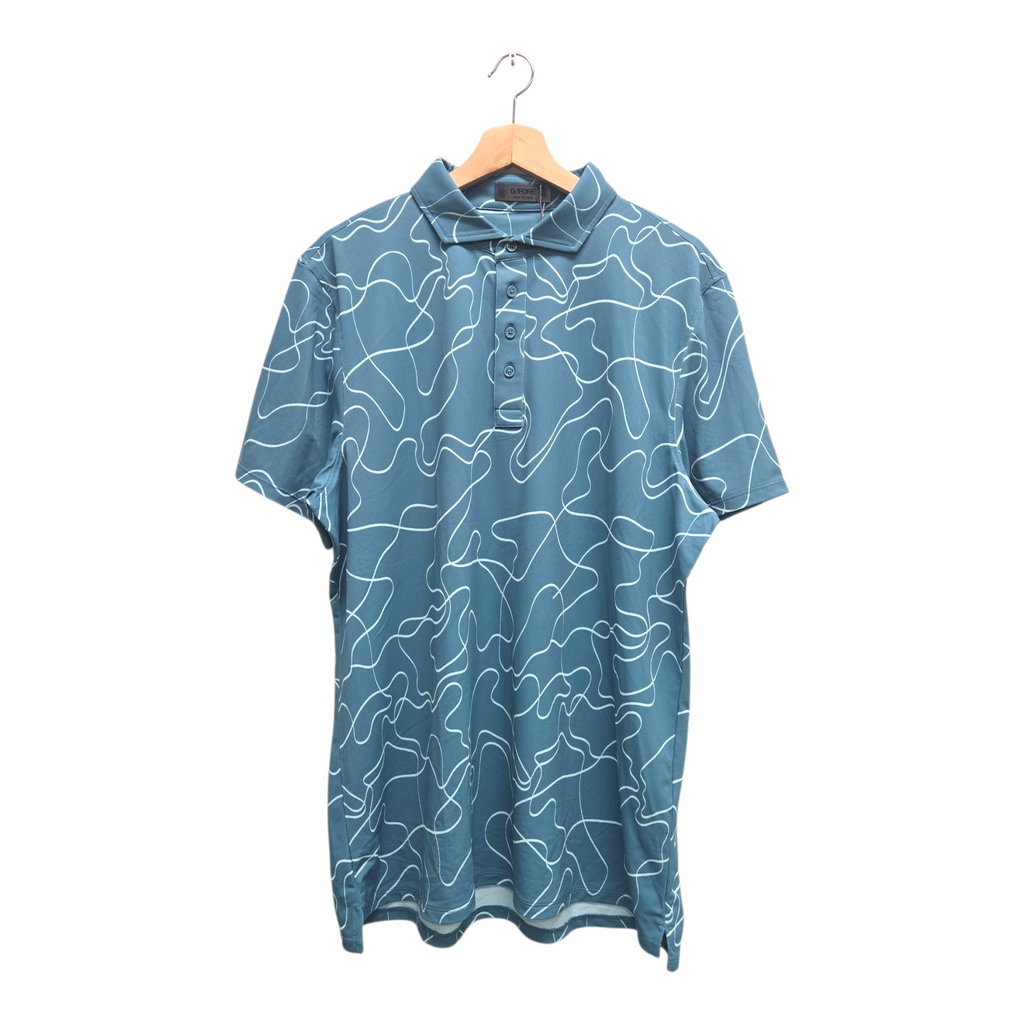 G/Fore Men’s Pencil Tech Pique Abstract Golf Polo Shirt XL Green NWT
