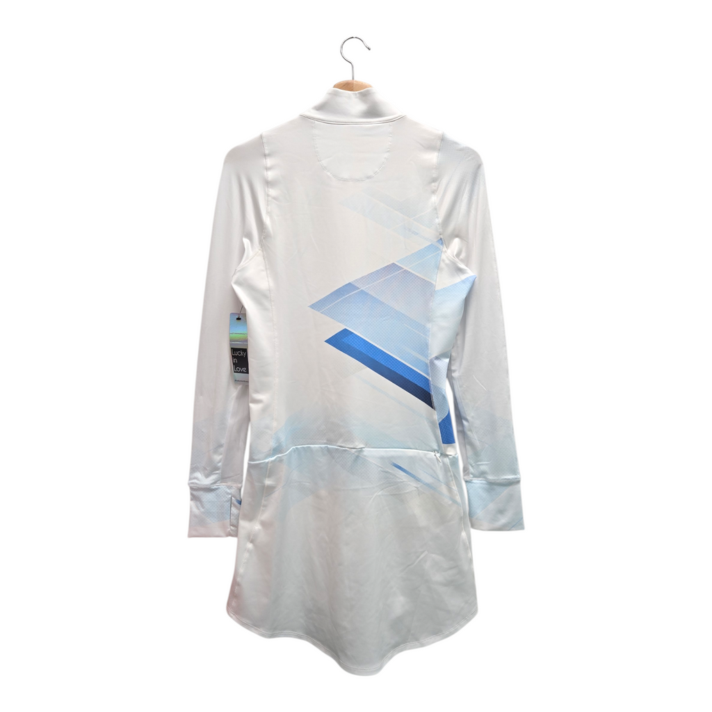 Lucky In Love Women’s Shades Of Blue Long Sleeve Golf Dress Small Multicolor NWT