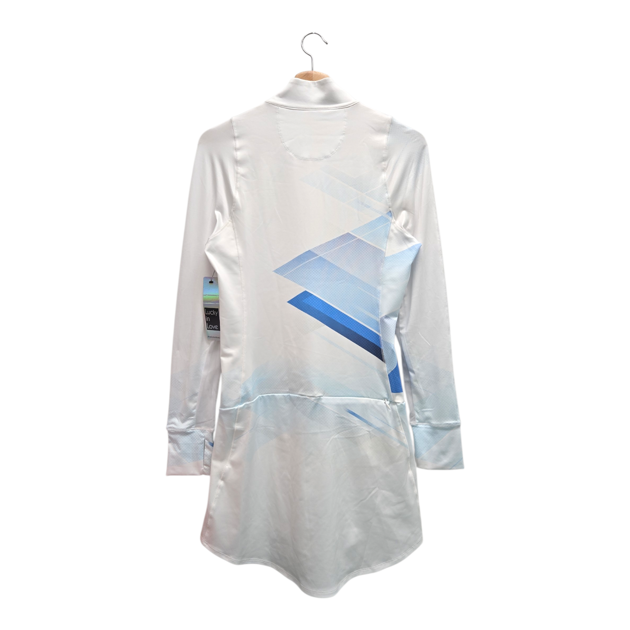 Lucky In Love Women’s Shades Of Blue Long Sleeve Golf Dress Small Multicolor NWT