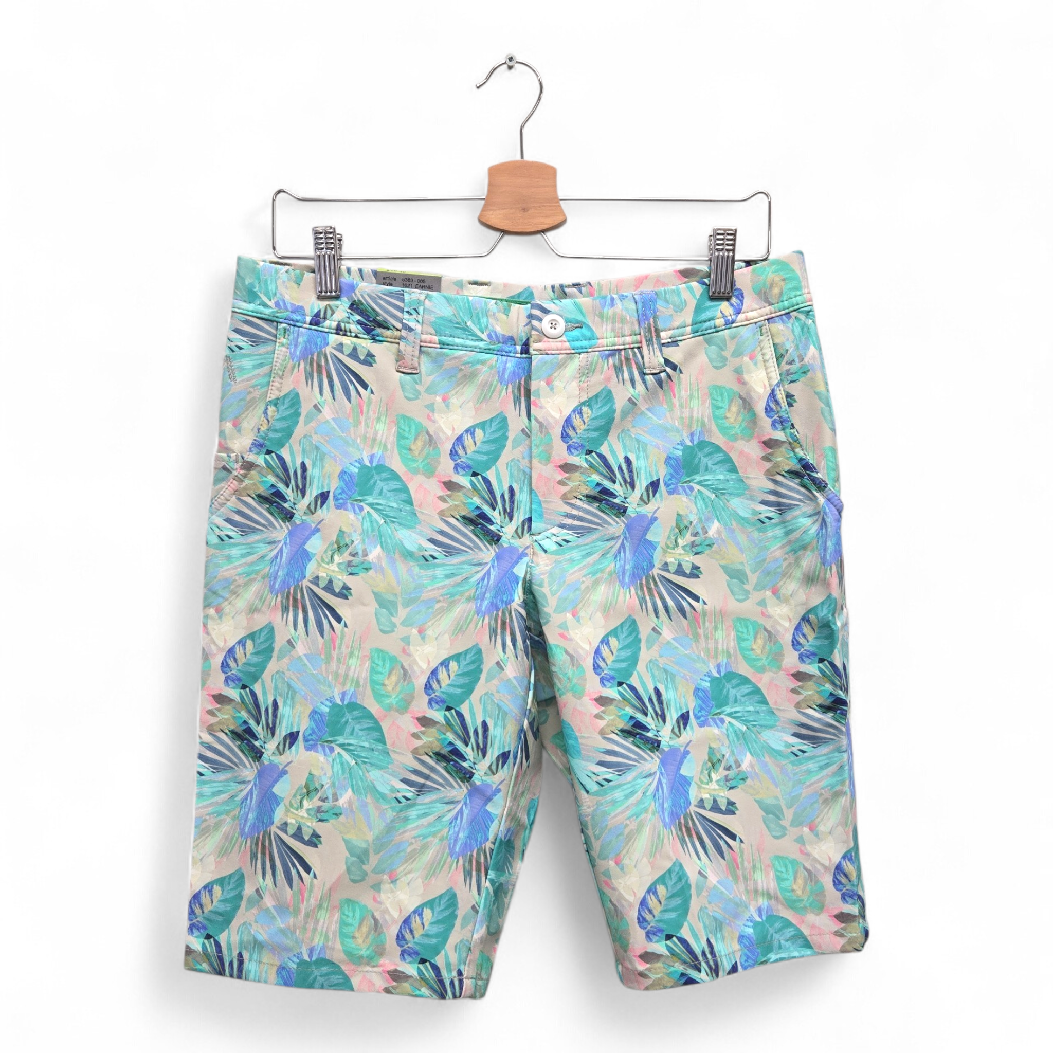Alberto Men's Earine Jungle Print Regular Fit Golf Shorts Size 33 Multicolor NWT