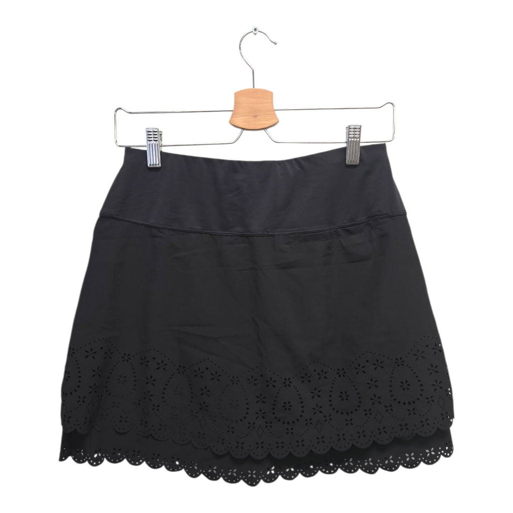 Lucky In Love Women’s Laser Bloom Tier Golf Skort Small Black NWT