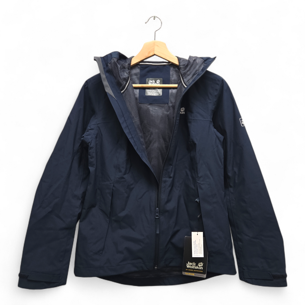Jack Wolfskin Women’s JWP Shell Waterproof Jacket Small Navy NWT