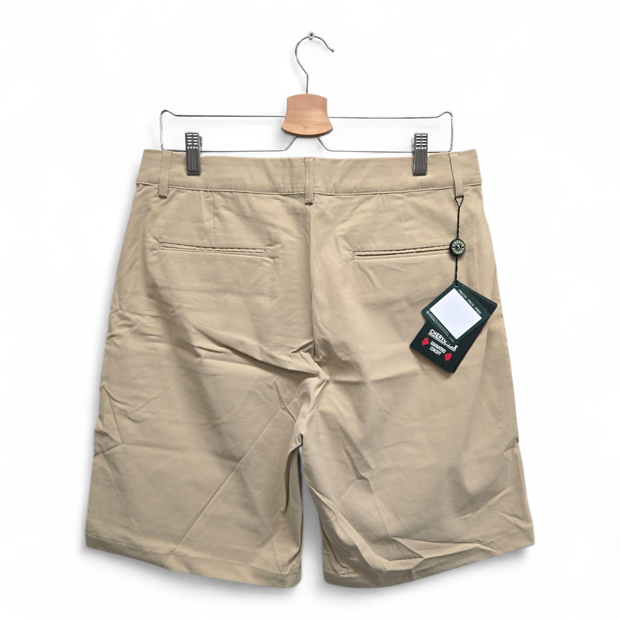 Chervo Men's Bermuda Gerardo Performance Solid Golf Shorts Size 36 Beige NWT