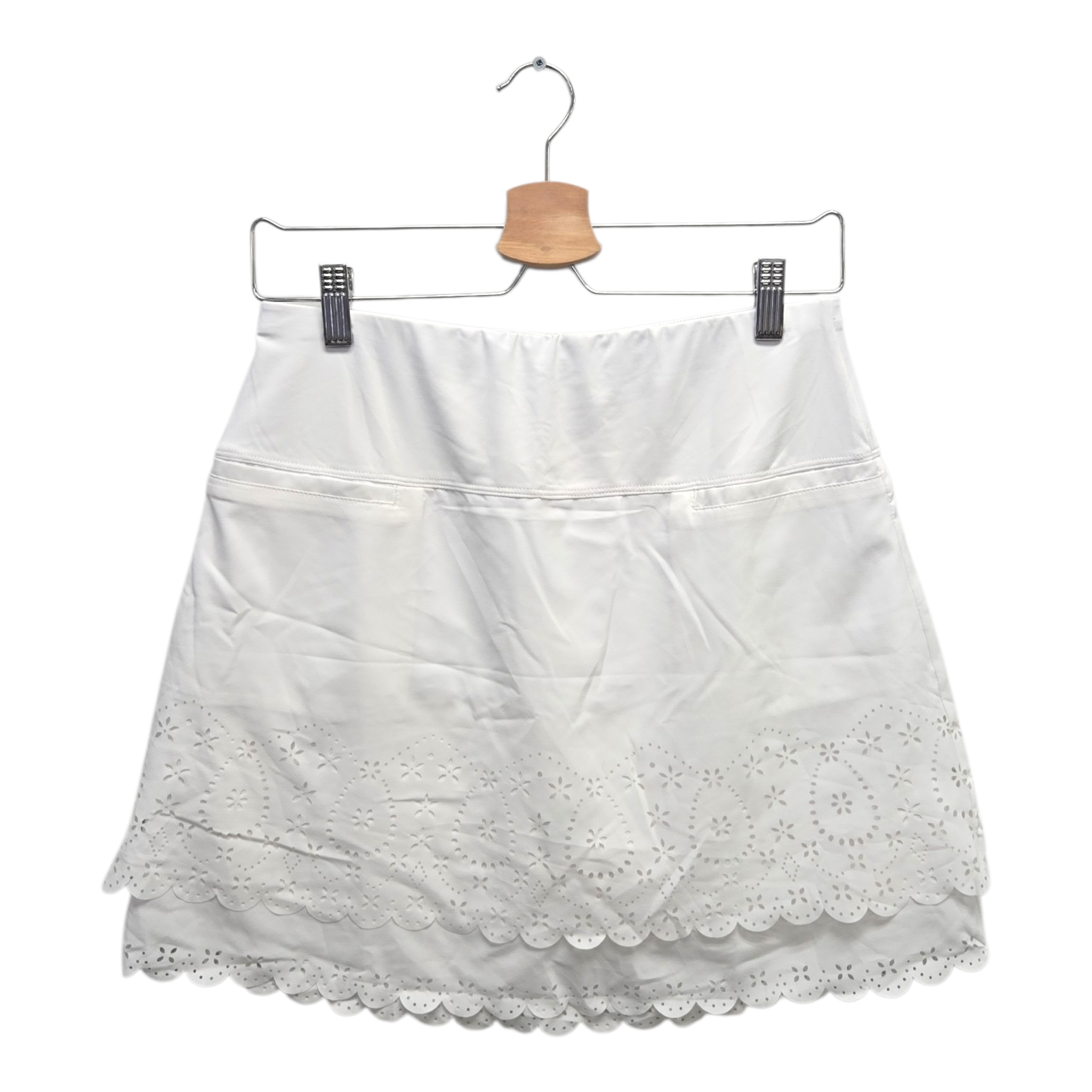 Lucky In Love Women’s Laser Bloom Tier Golf Skort Small White NWT