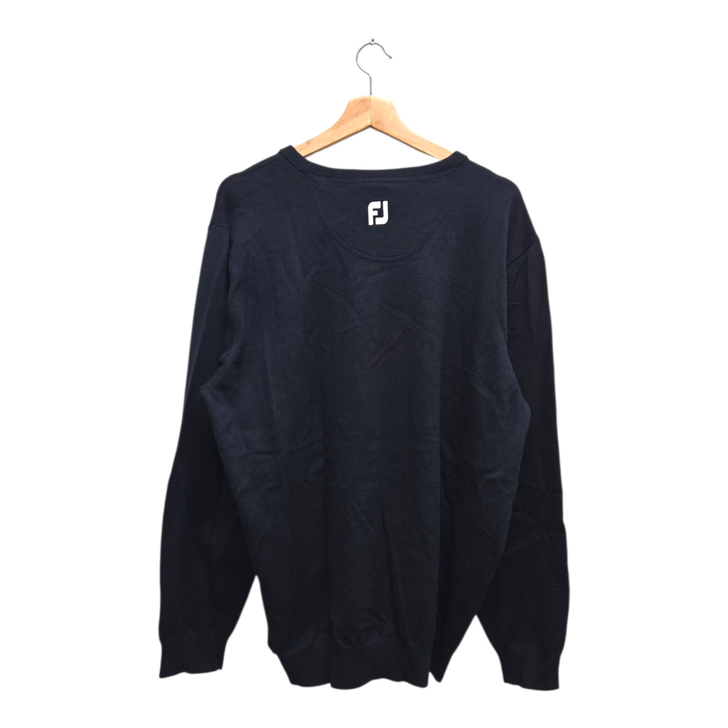FootJoy Men’s Lamb Wool Blend V-Neck Solid Golf Sweater XL Navy NWT