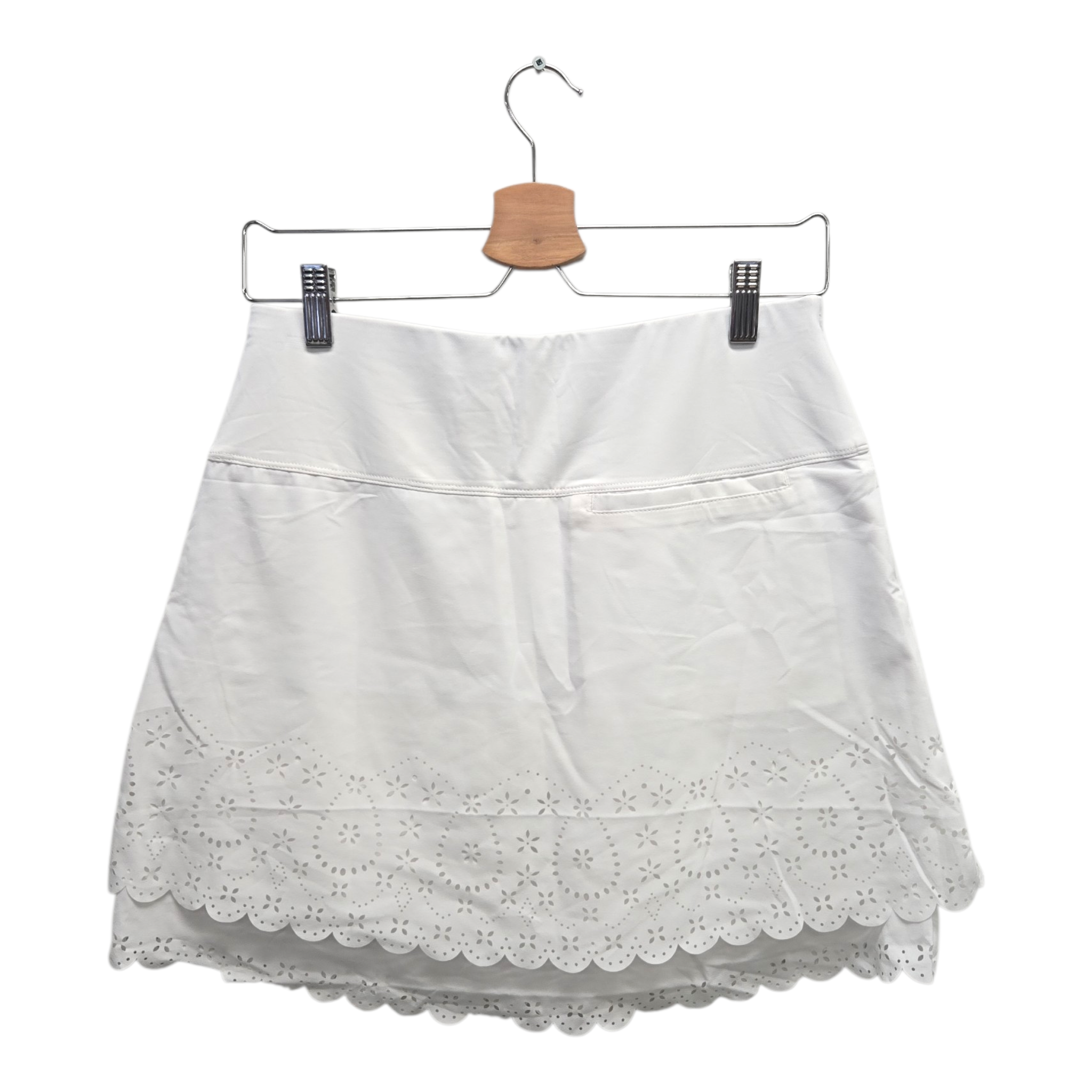 Lucky In Love Women’s Laser Bloom Tier Golf Skort Small White NWT