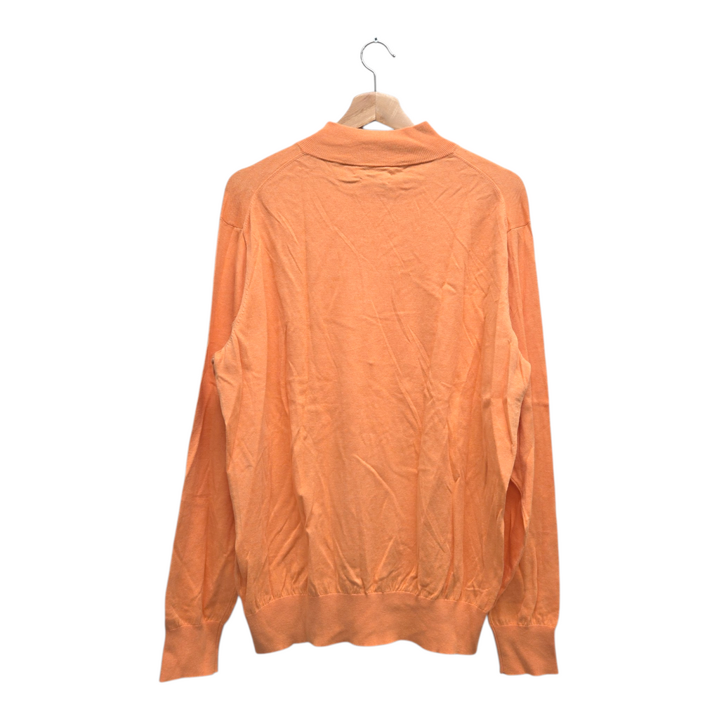 Peter Millar Men’s Crown Soft 1/4 Zip Solid Golf Sweater Large Orange NWT