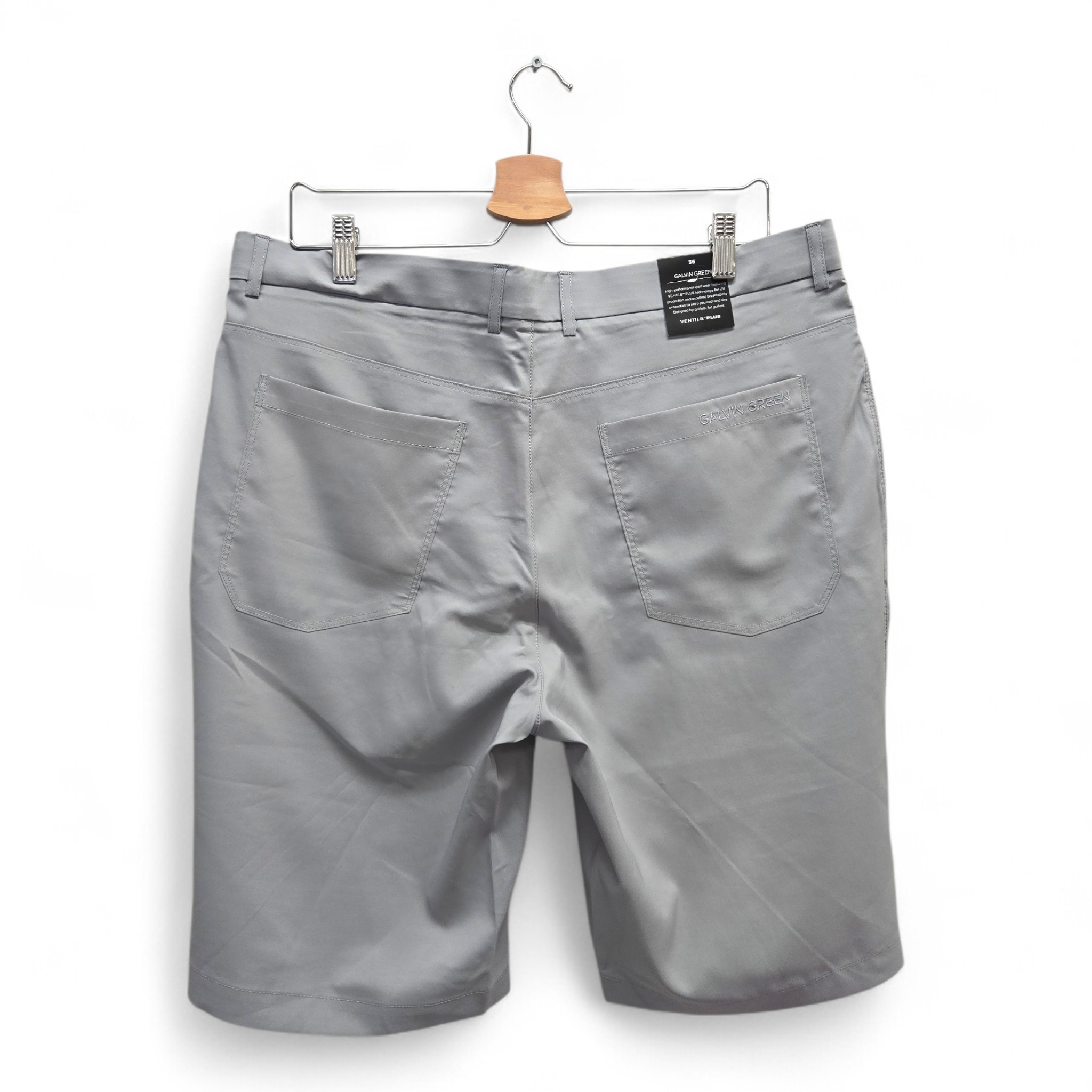 Galvin Green Men's Percy Ventil8 Plus Solid Golf Shorts Size 36 Grey NWT