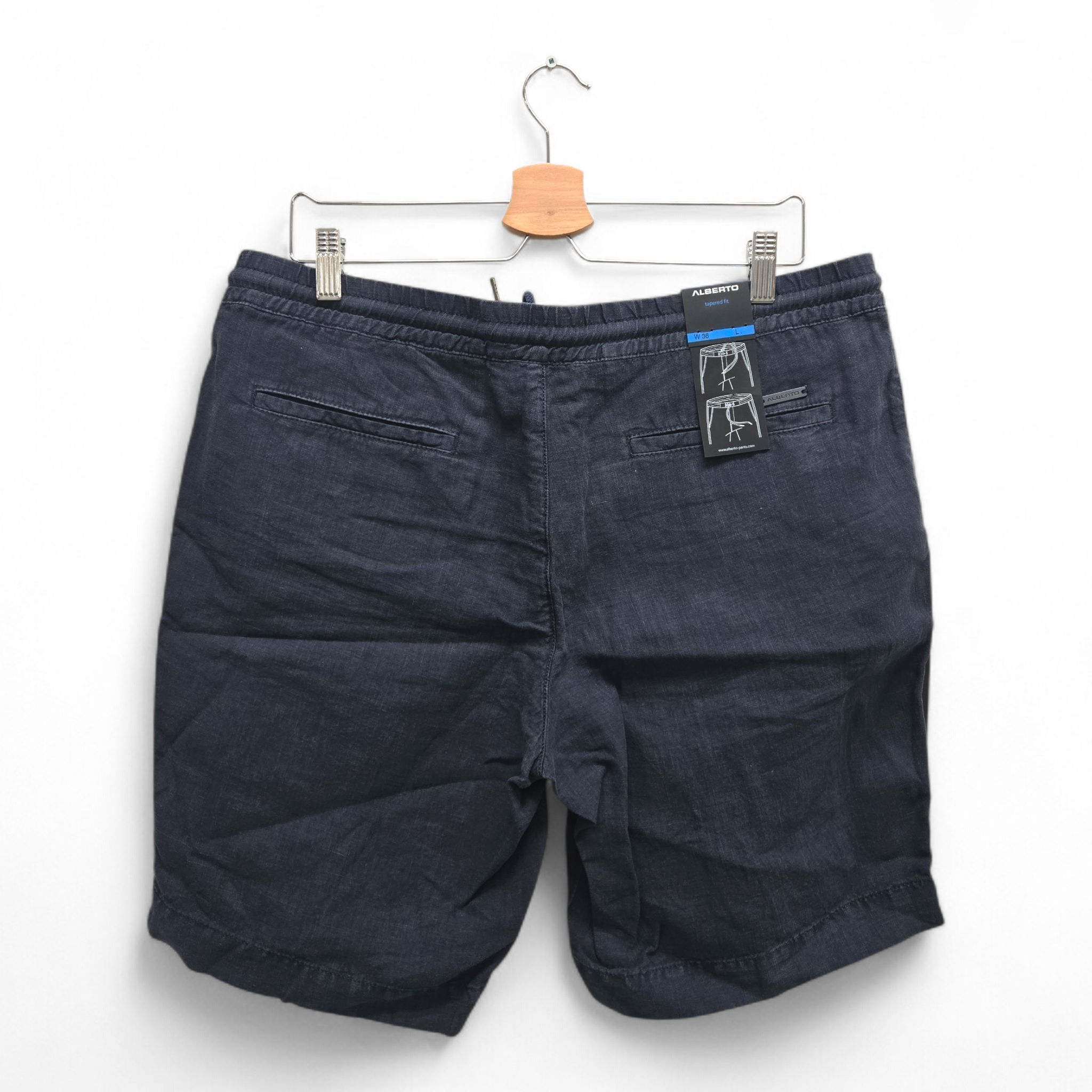 Alberto Men's House-K Tapered Fit Solid Golf Shorts Size 36 Navy NWT