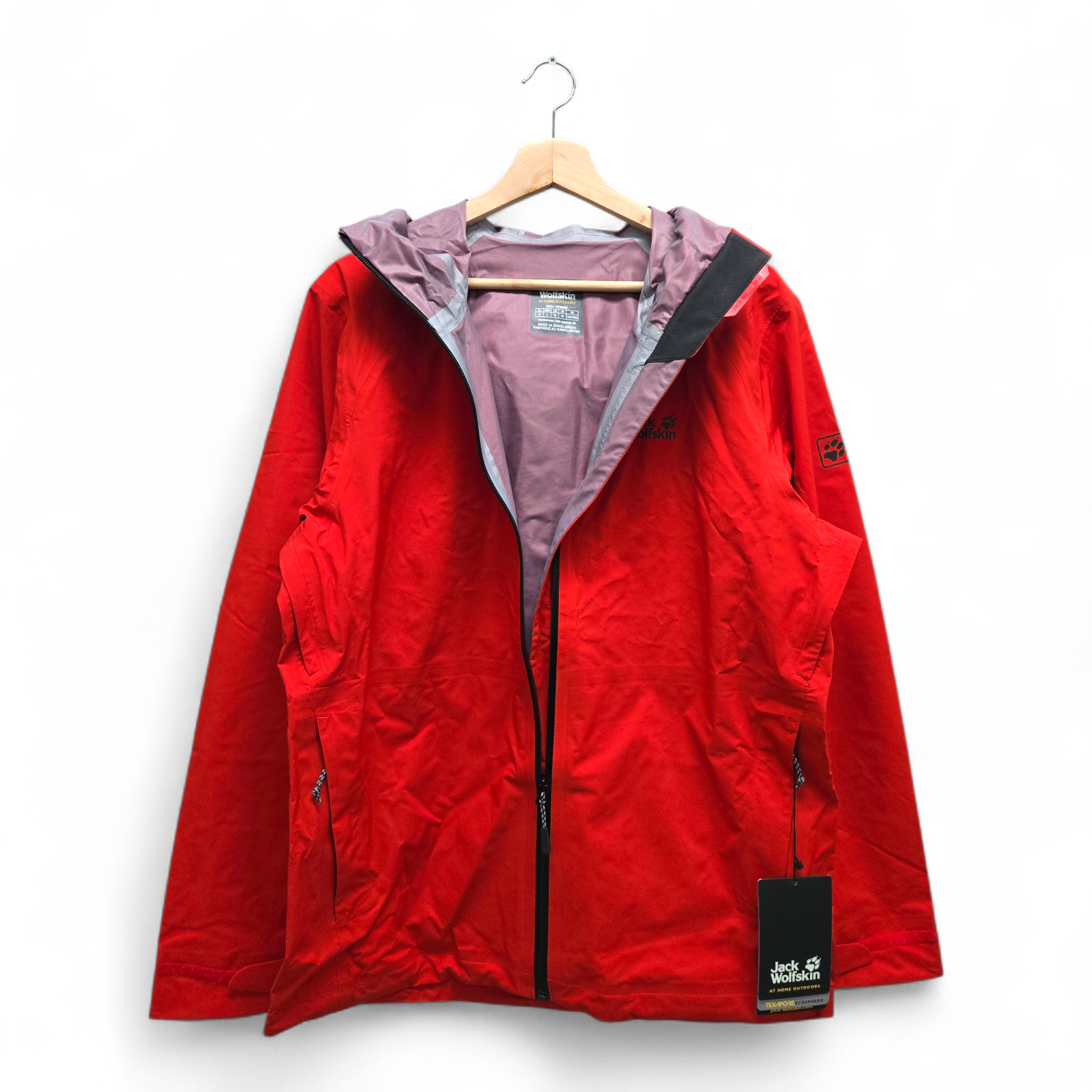 Jack Wolfskin Men’s Highest Peak Waterproof Jacket Medium Red NWT