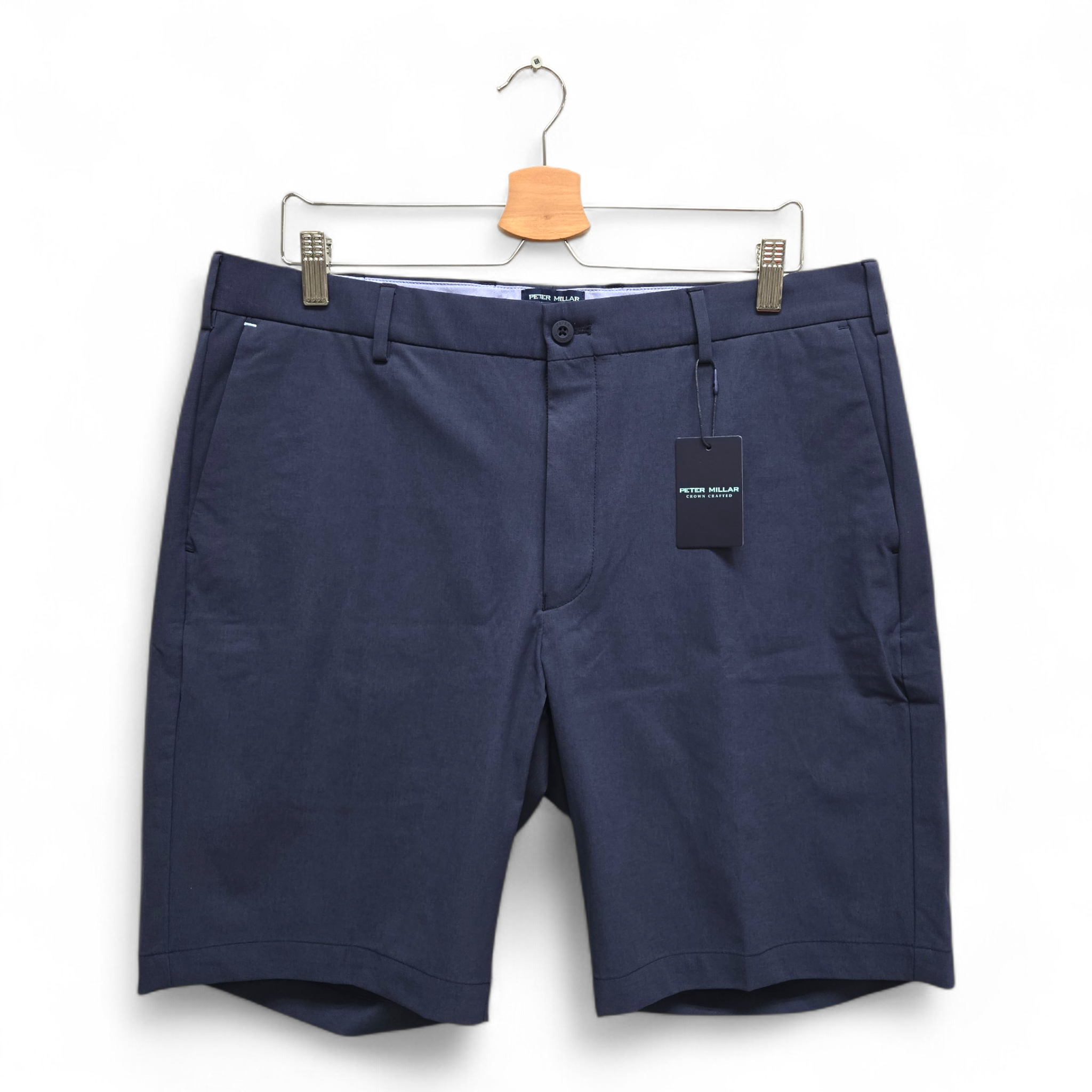 Peter Millar Men's Surge Performance Solid Golf Shorts Size 36 Blue NWT