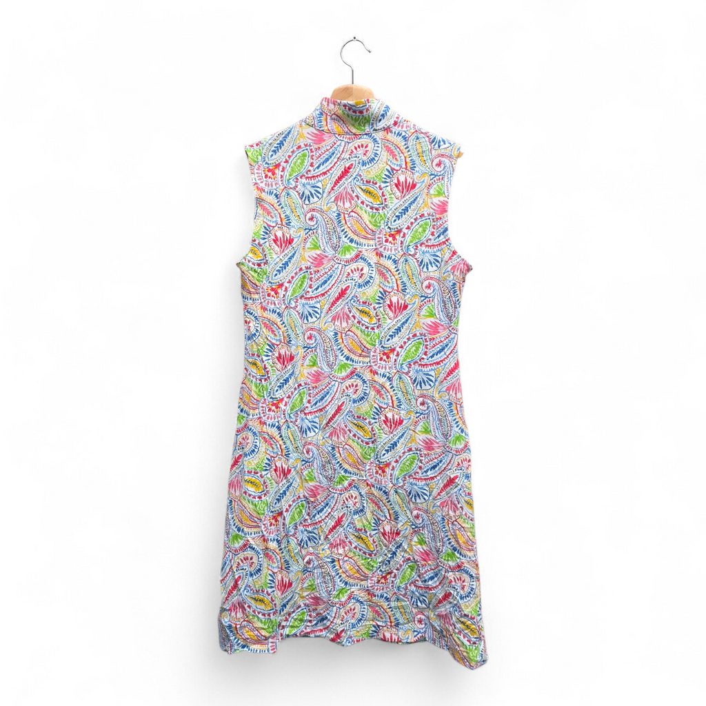 Ibkul Women’s Leaf Print Sleeveless Golf Dress Small Multicolor NWOT