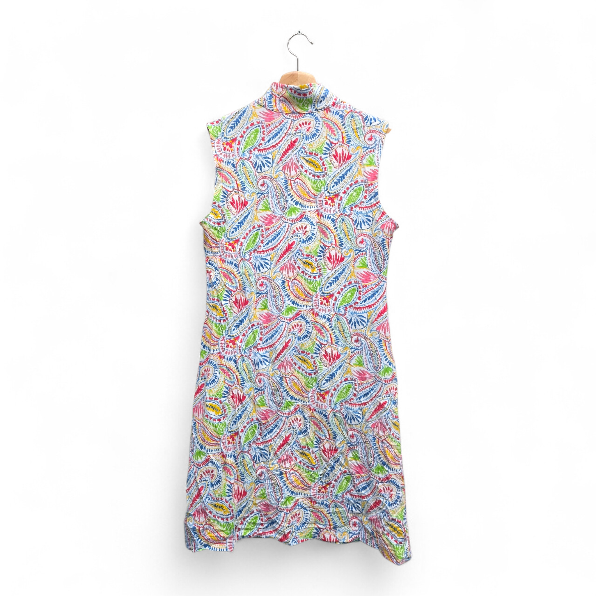 Ibkul Women’s Leaf Print Sleeveless Golf Dress Small Multicolor NWOT