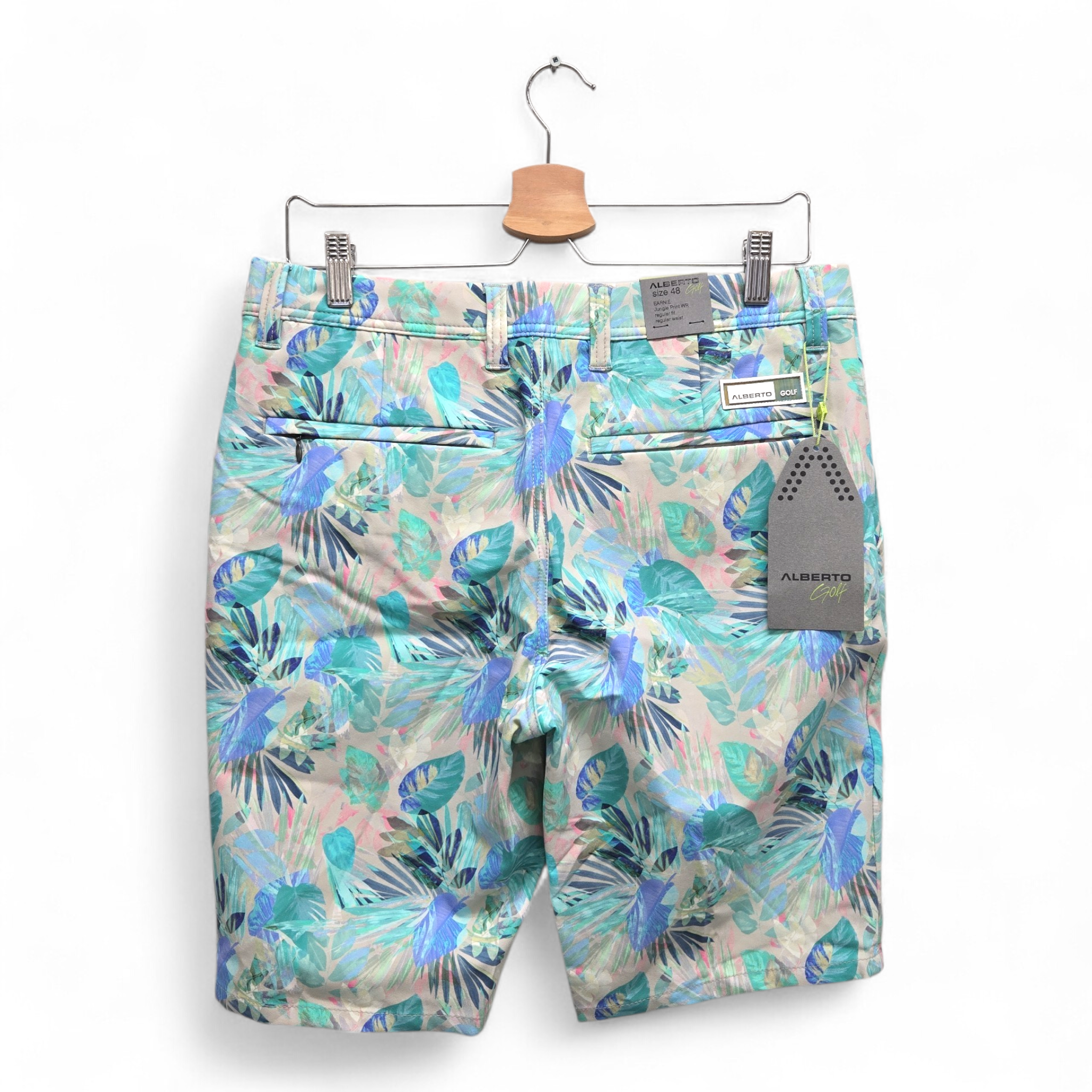 Alberto Men's Earine Jungle Print Regular Fit Golf Shorts Size 33 Multicolor NWT